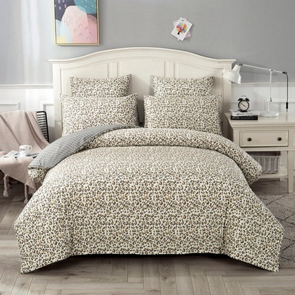 4/7pcs quilt cover sheet pillow comforter bedding set cotton euro pastel double side solid and flower printed bed set