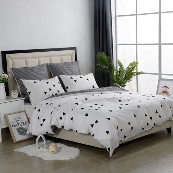 4/7pcs quilt cover sheet pillow comforter bedding set cotton euro pastel double side solid and flower printed bed set