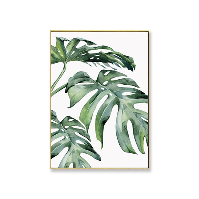 Watercolor Leaves Wall Art Canvas Painting Green Style Plant Nordic Posters and Prints Decorative Picture Modern Home Decoration