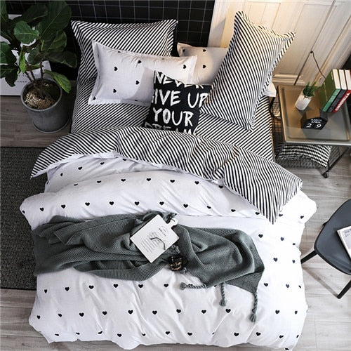 2019 summer bedding set green duvet cover bed set geometric flat sheet reindeer bedclothes 4pcs bed linenset Nordic home textile
