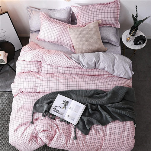 2019 summer bedding set green duvet cover bed set geometric flat sheet reindeer bedclothes 4pcs bed linenset Nordic home textile