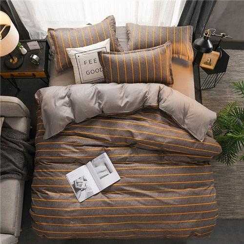 2019 summer bedding set green duvet cover bed set geometric flat sheet reindeer bedclothes 4pcs bed linenset Nordic home textile