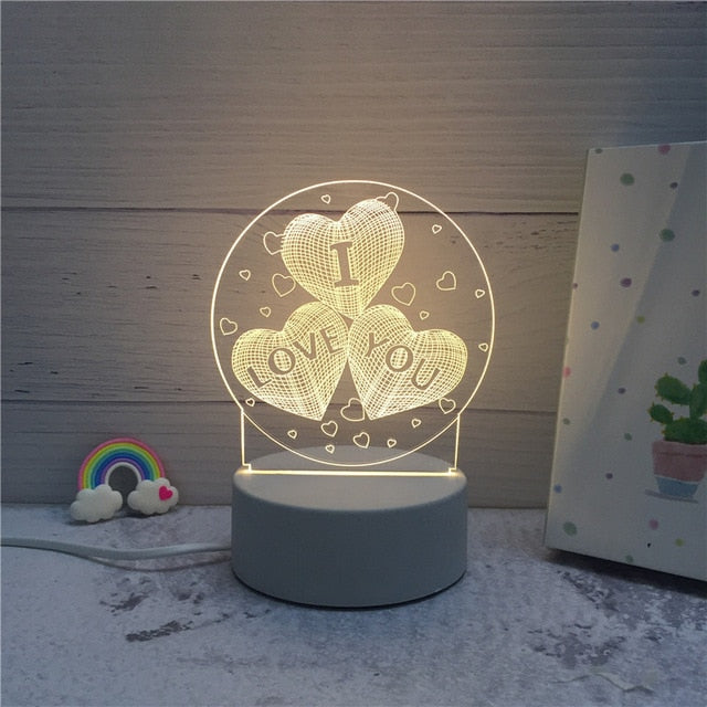 SOLOLANDOR 3D LED Lamp Creative 3D LED Night Lights Novelty Illusion Night Lamp 3D Illusion Table Lamp For Home Decorative Light