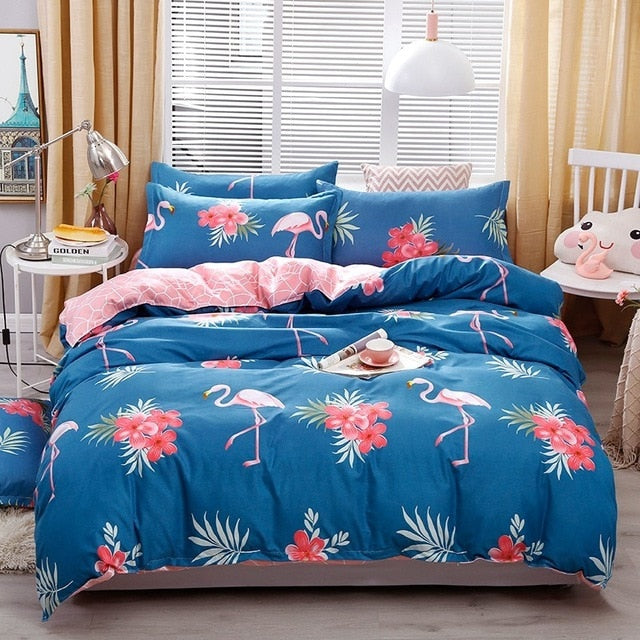 Solstice Cartoon green Printing cat head Children/kid Bedding Sets Duvet Cover Bed Sheet Pillowcase Bed Cover Linens Bedclothes