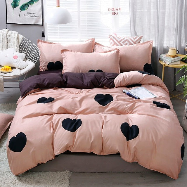 Solstice Cartoon green Printing cat head Children/kid Bedding Sets Duvet Cover Bed Sheet Pillowcase Bed Cover Linens Bedclothes