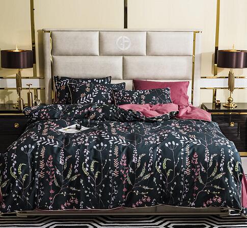 Silky Egyptian cotton Yellow Chinoiserie style Birds Flowers Duvet Cover Bed sheet Fitted sheet set King Size Queen Bedding Set