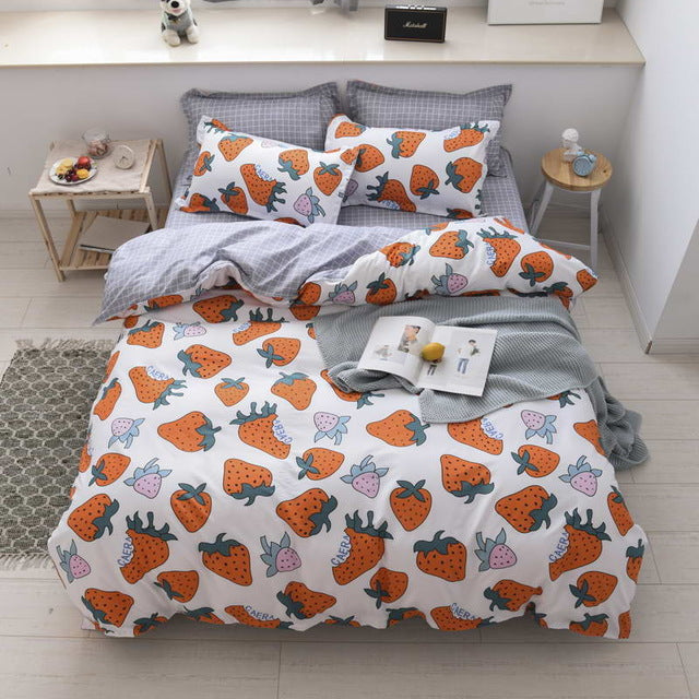 Black star Bed Linen High Quality 3/4pcs Bedding Set duvet Cover Flat bed sheet pillowcase soft Twin Single full queen king
