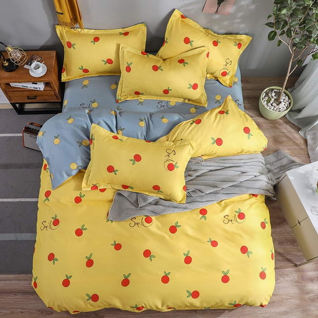 Black star Bed Linen High Quality 3/4pcs Bedding Set duvet Cover Flat bed sheet pillowcase soft Twin Single full queen king
