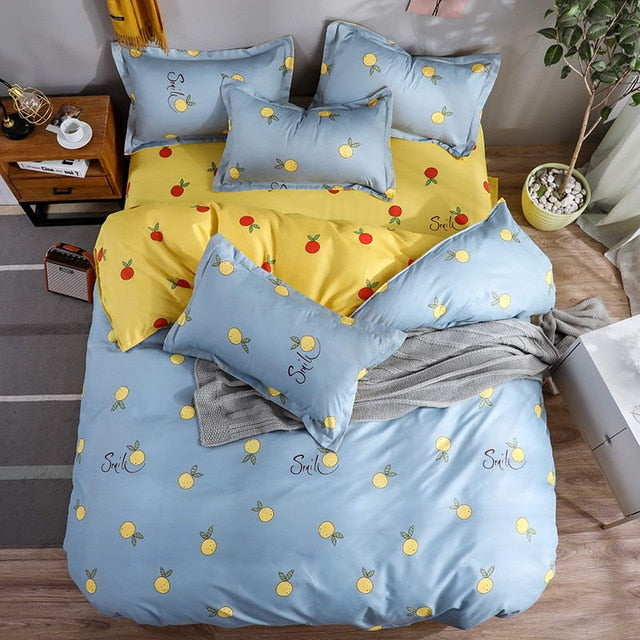 Black star Bed Linen High Quality 3/4pcs Bedding Set duvet Cover Flat bed sheet pillowcase soft Twin Single full queen king