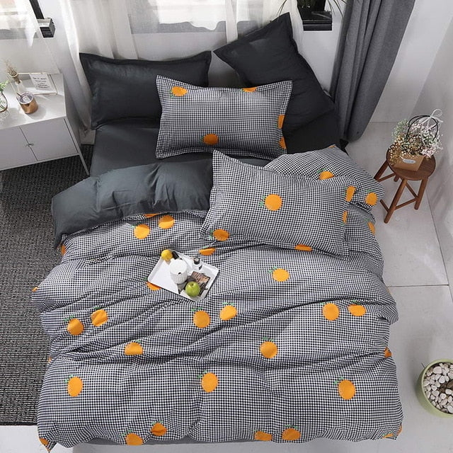 Black star Bed Linen High Quality 3/4pcs Bedding Set duvet Cover Flat bed sheet pillowcase soft Twin Single full queen king