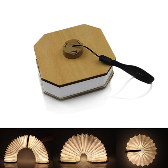 wooden book lamp Portable USB Rechargeable LED Magnetic 3 color Dimmable Foldable Night Light Desk Lamp Home Decor Dropshipping