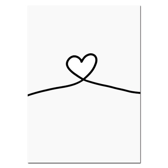 Nordic Back White Style Sweet Love Wall Art Canvas Poster Minimalist Print LOVE Quotes Painting Picture for Living Room Decor