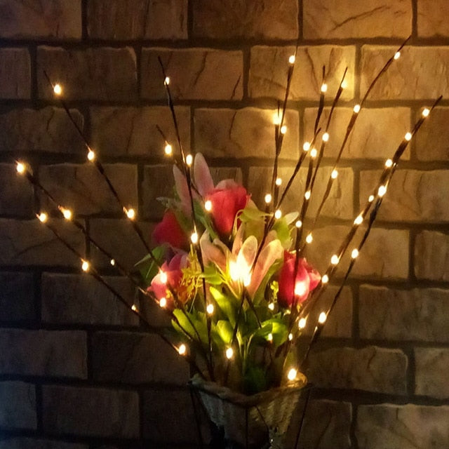 Christmas Decorations for Home LED Willow Branch Lamp Battery Powered Decorative Christmas Ornaments Christmas Tree Decorations