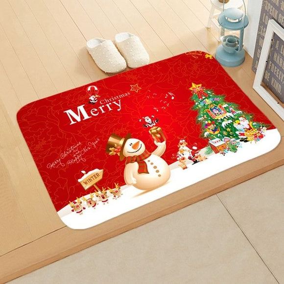 LAPHIL Christmas Decorations for Home Door Mat Floor Carpet Santa Snowman Rugs Xmas Ornaments Christmas Party Gift New Year 2019