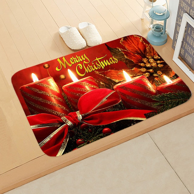 LAPHIL Christmas Decorations for Home Door Mat Floor Carpet Santa Snowman Rugs Xmas Ornaments Christmas Party Gift New Year 2019
