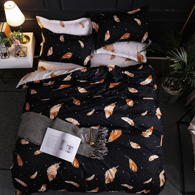 Classic Red Christmas Snowflake Bedding Set Unicorn Bed Linen Duvet Cover Flat Sheet Pillowcase Sets Queen King Twin Full Size