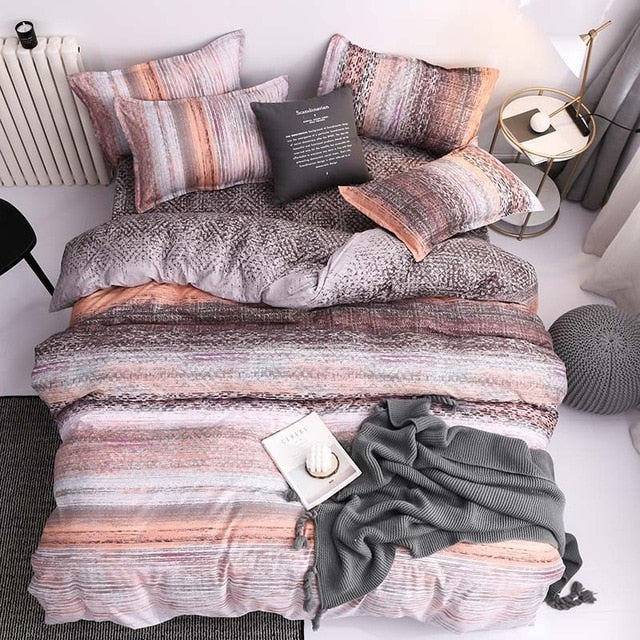 Classic Red Christmas Snowflake Bedding Set Unicorn Bed Linen Duvet Cover Flat Sheet Pillowcase Sets Queen King Twin Full Size