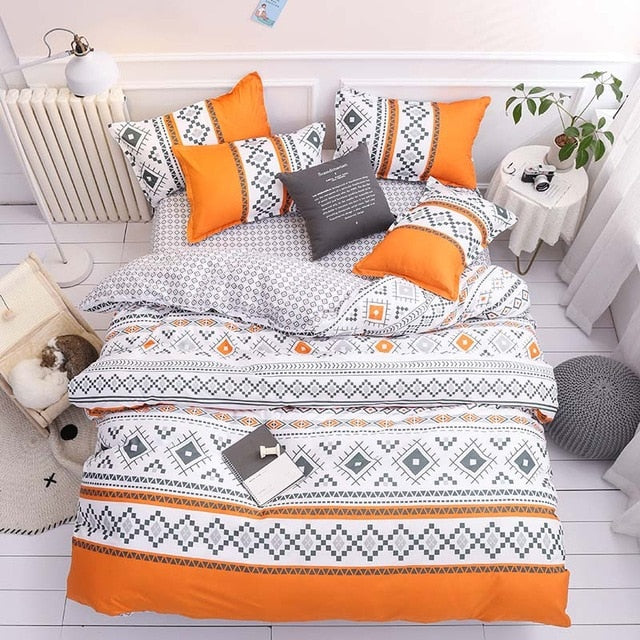 Classic Red Christmas Snowflake Bedding Set Unicorn Bed Linen Duvet Cover Flat Sheet Pillowcase Sets Queen King Twin Full Size