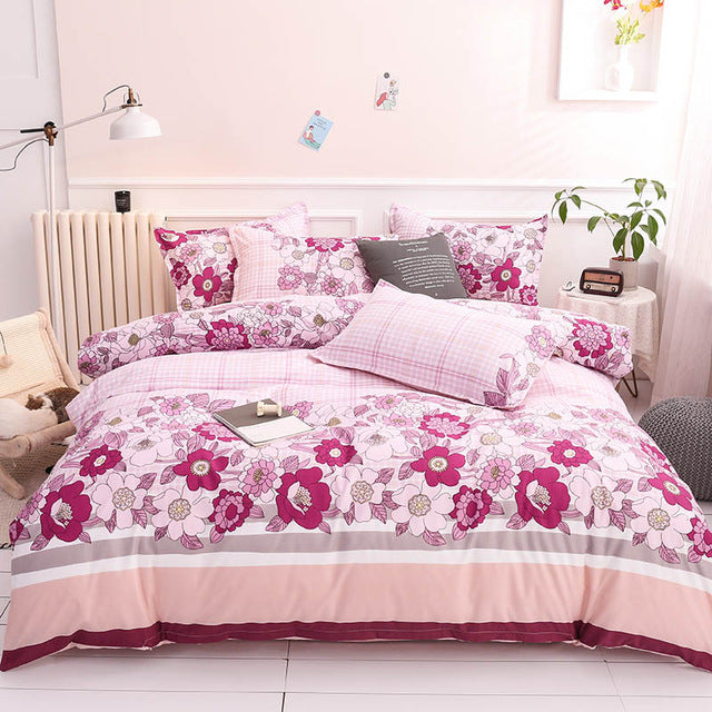 Classic Red Christmas Snowflake Bedding Set Unicorn Bed Linen Duvet Cover Flat Sheet Pillowcase Sets Queen King Twin Full Size
