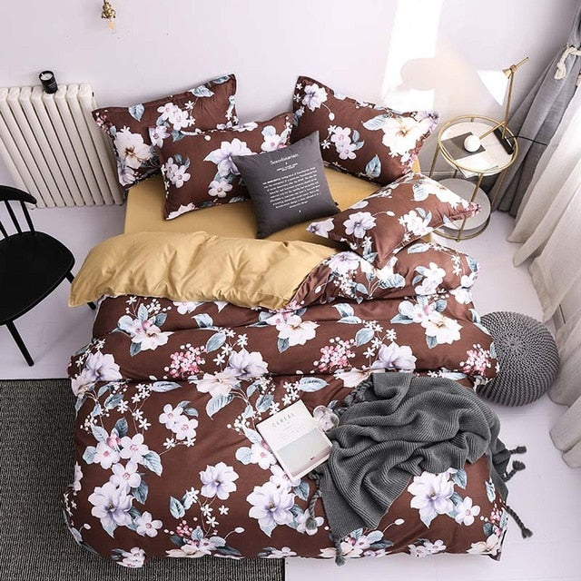 Classic Red Christmas Snowflake Bedding Set Unicorn Bed Linen Duvet Cover Flat Sheet Pillowcase Sets Queen King Twin Full Size