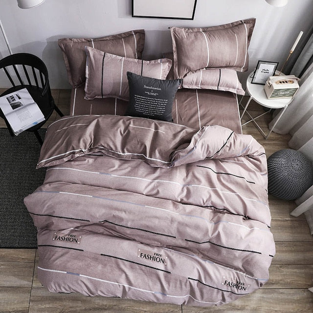 Classic Red Christmas Snowflake Bedding Set Unicorn Bed Linen Duvet Cover Flat Sheet Pillowcase Sets Queen King Twin Full Size