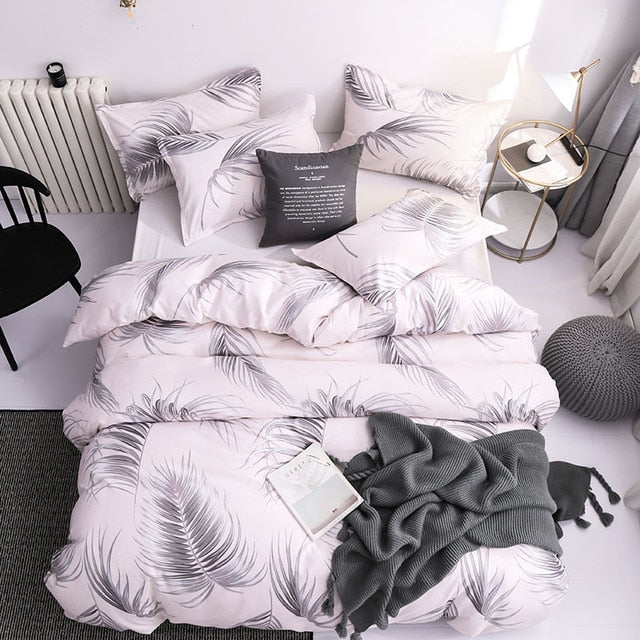 Classic Red Christmas Snowflake Bedding Set Unicorn Bed Linen Duvet Cover Flat Sheet Pillowcase Sets Queen King Twin Full Size