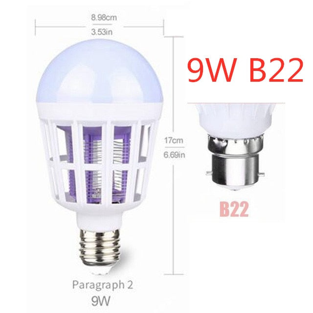 AC175~220V LED Mosquito Killer Bulb E27/B22 LED Bulb For Home Lighting Bug Zapper Trap Lamp Insect Anti Mosquito Repeller Light