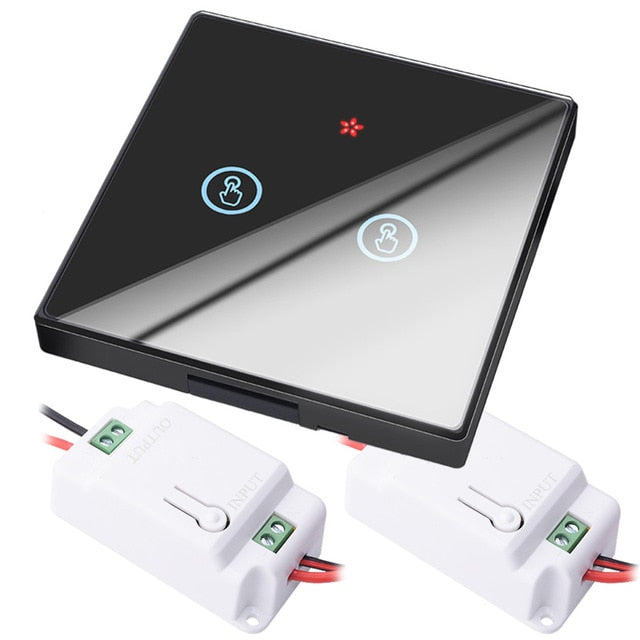 SMATRUL smart home Wireless touch Switch Light RF Remote Control Glass Screen 1 2 3 gang Wall Panel button Receiver led Lamp