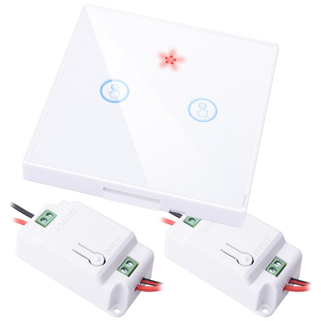 SMATRUL smart home Wireless touch Switch Light RF Remote Control Glass Screen 1 2 3 gang Wall Panel button Receiver led Lamp