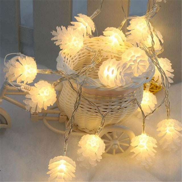 Christmas Decorations for Home Warm White Pine Cone String Light Lamp Xmas Navidad 2019 New Year Decor 2020 Christmas Ornament,Q