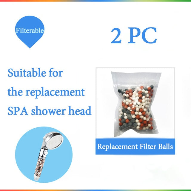 ZhangJi Bathroom 3-Function SPA shower head with switch on/off button high Pressure Anion Filter Bath Head Water Saving Shower