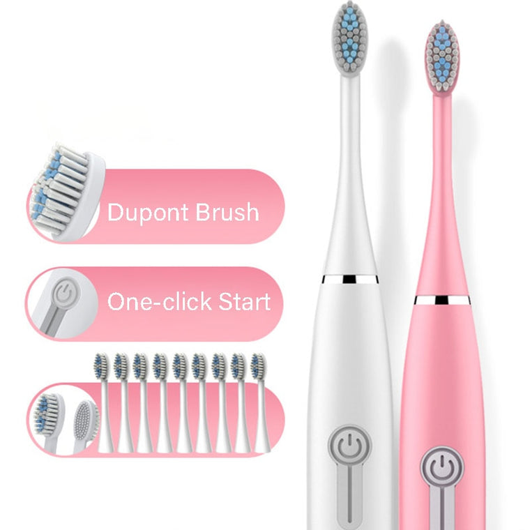1Pcs Fashion Convenient  Waterproof Electric Ultrasonic Toothbrush Brush Clean Oral Hygiene Bathroom Products