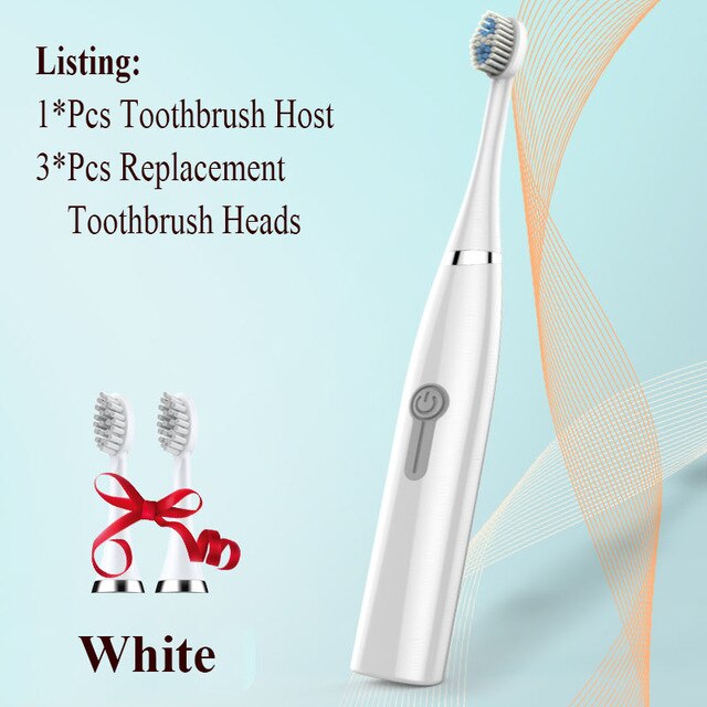 1Pcs Fashion Convenient  Waterproof Electric Ultrasonic Toothbrush Brush Clean Oral Hygiene Bathroom Products
