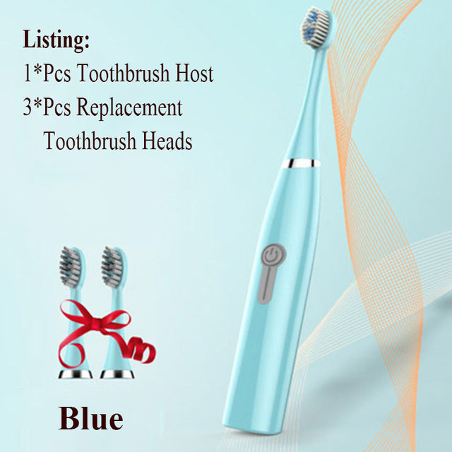 1Pcs Fashion Convenient  Waterproof Electric Ultrasonic Toothbrush Brush Clean Oral Hygiene Bathroom Products