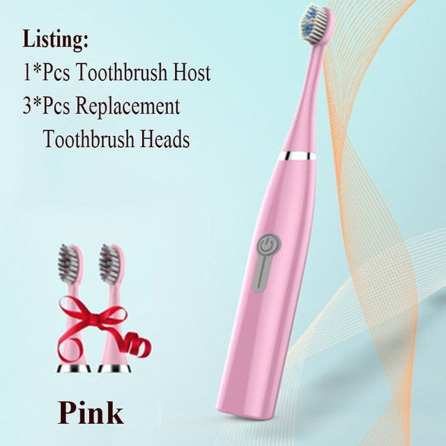 1Pcs Fashion Convenient  Waterproof Electric Ultrasonic Toothbrush Brush Clean Oral Hygiene Bathroom Products