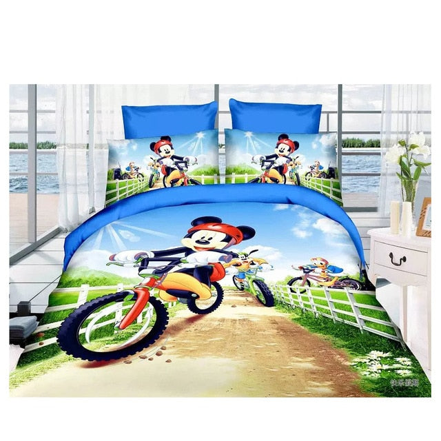 3D Printed Bedding Set Frozen Elsa Anna Rapunzel Princess Girls Boys Single Bedlinen Duvet Cover Pillowcases for 0.9m-1.2m Bed