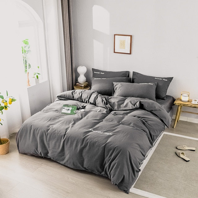 Alanna fashion bedding set Pure cotton A/B double-sided pattern Simplicity Bed sheet, quilt cover pillowcase 4-7pcs