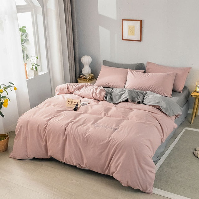 Alanna fashion bedding set Pure cotton A/B double-sided pattern Simplicity Bed sheet, quilt cover pillowcase 4-7pcs