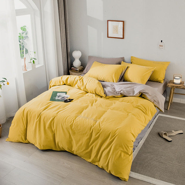 Alanna fashion bedding set Pure cotton A/B double-sided pattern Simplicity Bed sheet, quilt cover pillowcase 4-7pcs