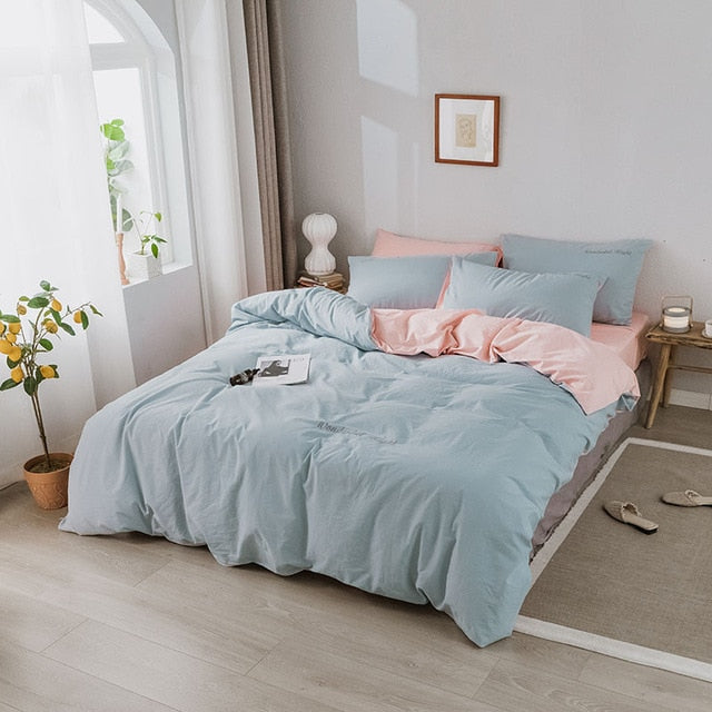 Alanna fashion bedding set Pure cotton A/B double-sided pattern Simplicity Bed sheet, quilt cover pillowcase 4-7pcs