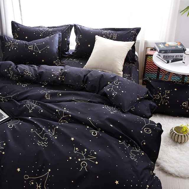 Classic Red Christmas Snowflake Bedding Set Unicorn Bed Linen Duvet Cover Flat Sheet Pillowcase Sets Queen King Twin Full Size