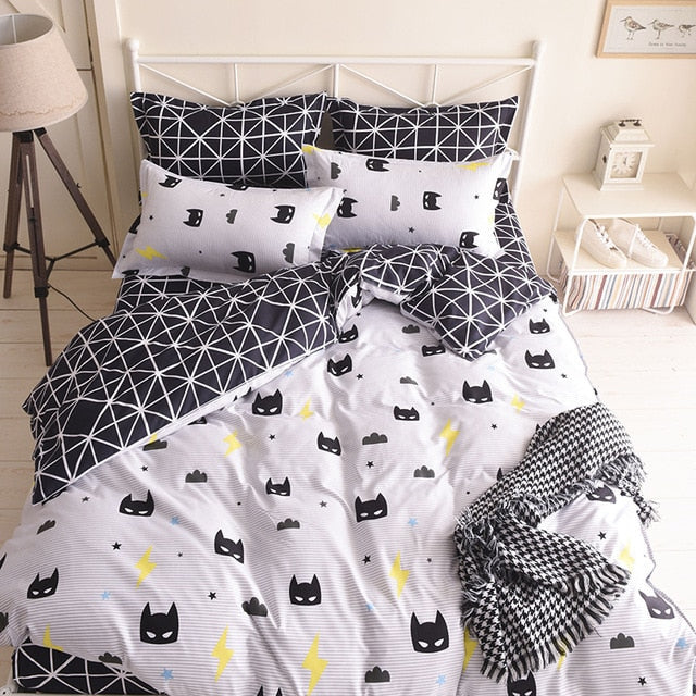 Classic Red Christmas Snowflake Bedding Set Unicorn Bed Linen Duvet Cover Flat Sheet Pillowcase Sets Queen King Twin Full Size