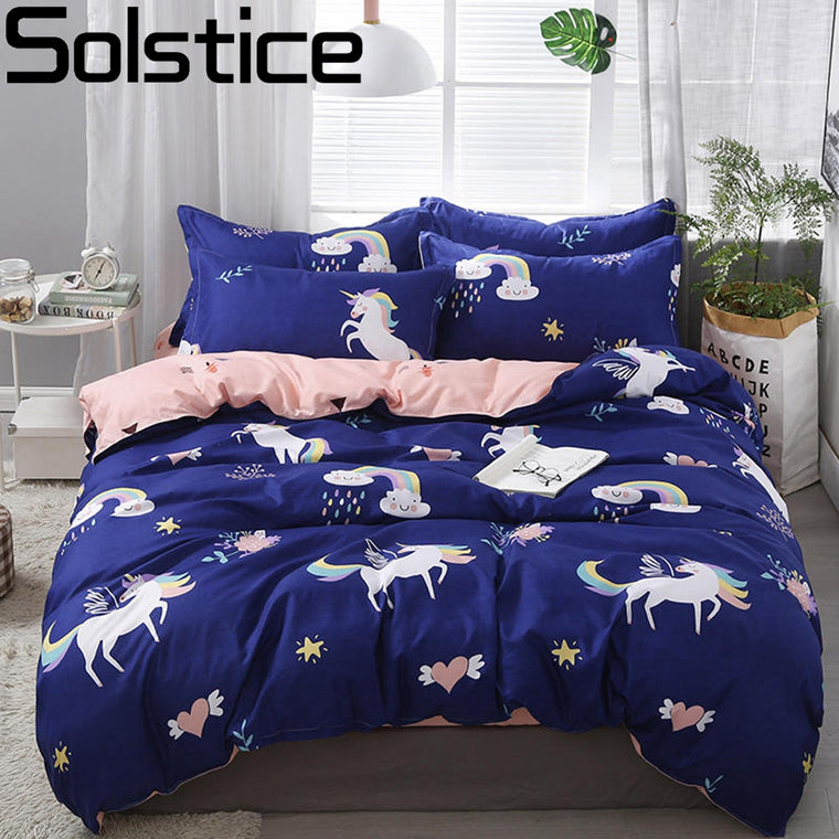 Solstice Home Textile Cartoon Polar bear Bedding Sets Children's Beddingset Bed Linen Duvet Cover Bed Sheet Pillowcase/bed Sets
