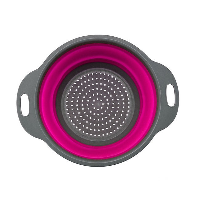 Foldable Silicone Colander Fruit Vegetable Washing Basket Strainer Strainer Collapsible Drainer With Handle Kitchen Tools