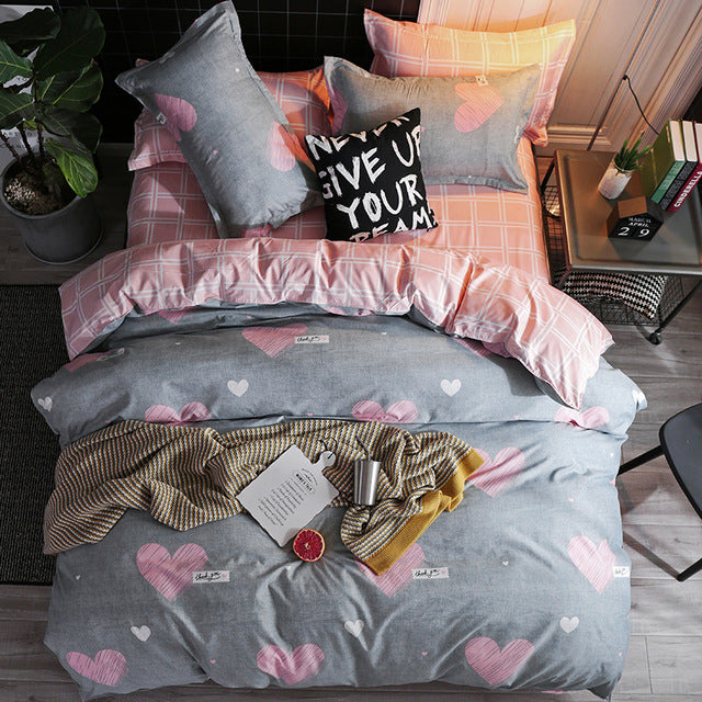 Fashion Simple Style home bedding sets bed linen duvet cover flat sheet Bedding Set Winter Full King Single Queen,bed set 2019