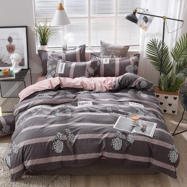 Fashion Simple Style home bedding sets bed linen duvet cover flat sheet Bedding Set Winter Full King Single Queen,bed set 2019