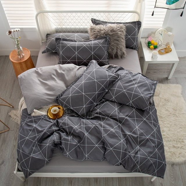 Fashion Simple Style home bedding sets bed linen duvet cover flat sheet Bedding Set Winter Full King Single Queen,bed set 2019