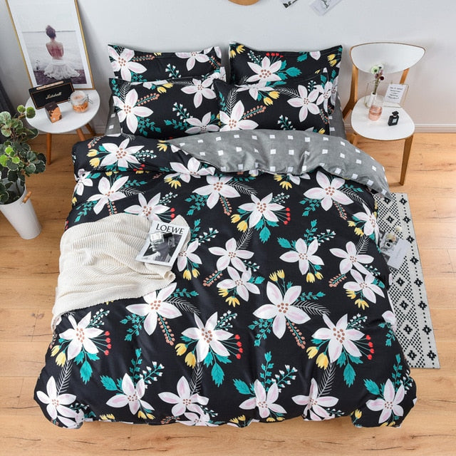 Fashion Simple Style home bedding sets bed linen duvet cover flat sheet Bedding Set Winter Full King Single Queen,bed set 2019