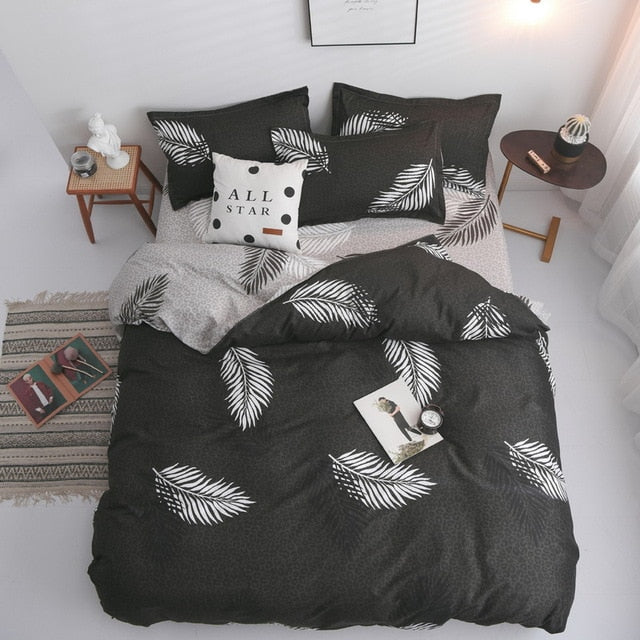 Fashion Simple Style home bedding sets bed linen duvet cover flat sheet Bedding Set Winter Full King Single Queen,bed set 2019