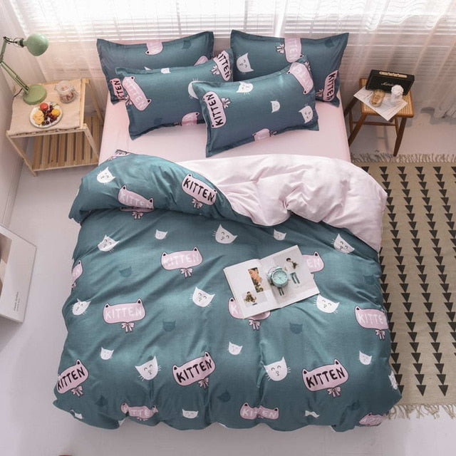 Fashion Simple Style home bedding sets bed linen duvet cover flat sheet Bedding Set Winter Full King Single Queen,bed set 2019